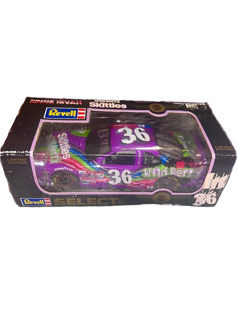 1998 Ernie Irvan Wild Berry Skittles Race Car #36 Pontiac Grand Prix Collectible